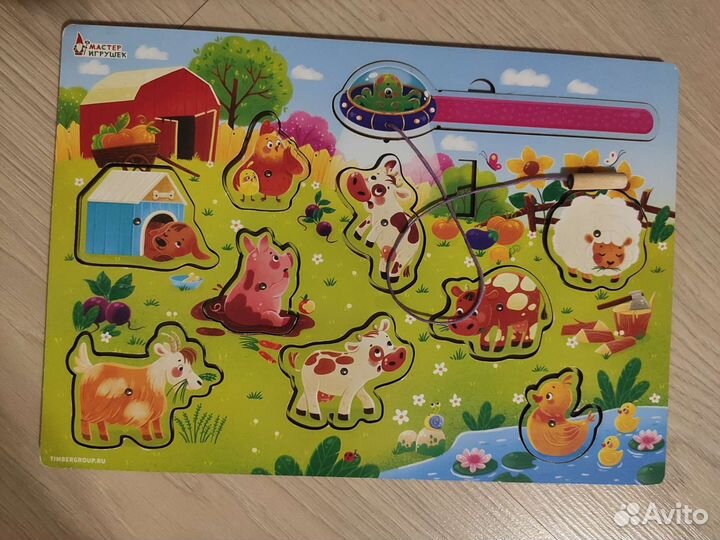 Деревянные пазлы с магнитной удочкой