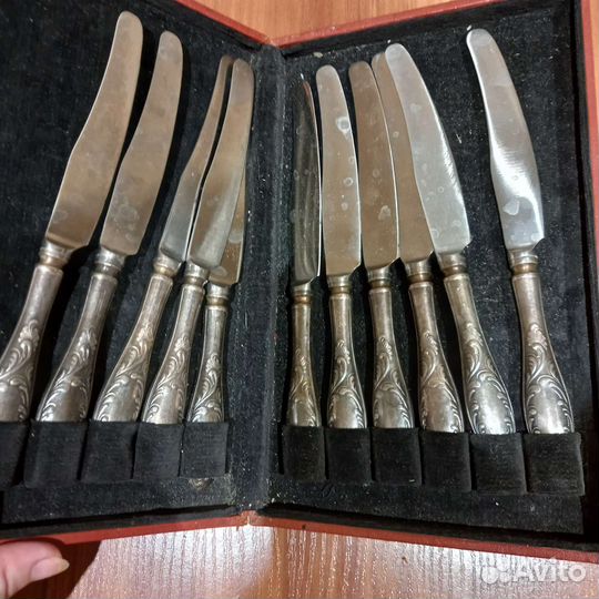 Набор мельхиоровых ножей СССР