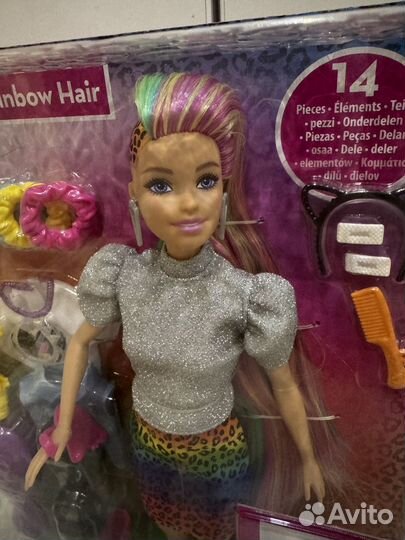 Кукла barbie mattel с разноцветными волосами GRN81