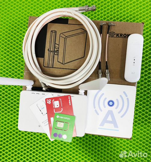 Усилитель интернет сигнала 4G.Антенна+модем+роутер
