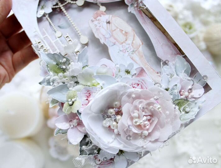 Свадебная открытка ручной работы