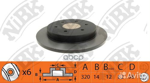 Диск тормозной задний nibk RN1431 RN1431 NiBK