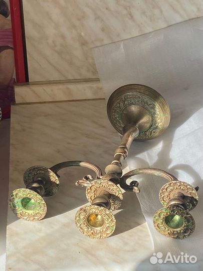 Подсвечник Латунь Бронза Индия винтаж Бронь