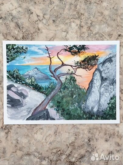 Картина гуашью