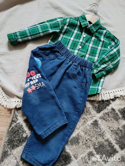 80-86 Рубашка и джинсы на мальчика
