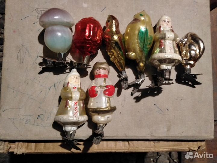 Елочные игрушки СССР на прищепке