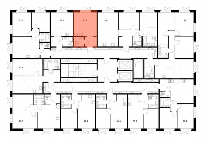 Квартира-студия, 23,3 м², 14/17 эт.
