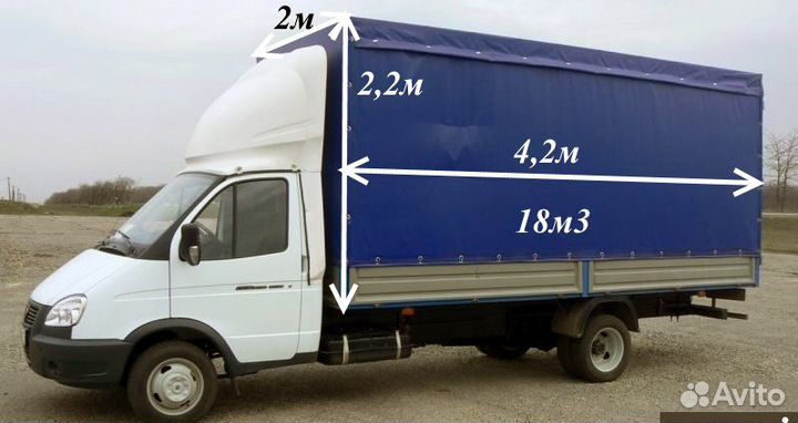 Грузоперевозки Переезды Заказ Газели 4-6м Свои а/м