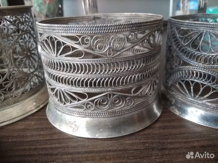 Подстаканники мельхиоровые - сканные