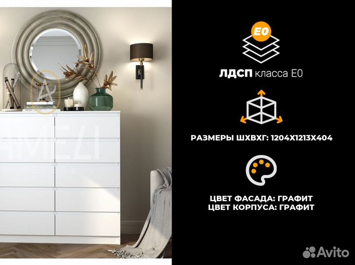 Комод в стиле икеа графит