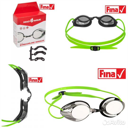 Очки для плавания streamline/Mirror mad wave