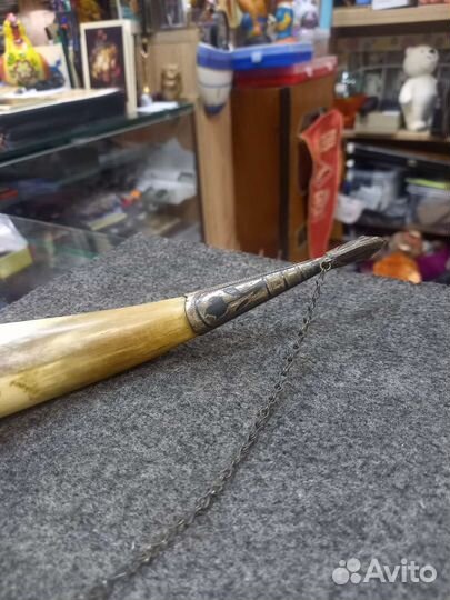 Рог Кубачи серебро 875 проба