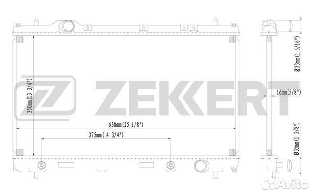 Zekkert MK-1240 Радиатор охл. дв. Chrysler Neon II