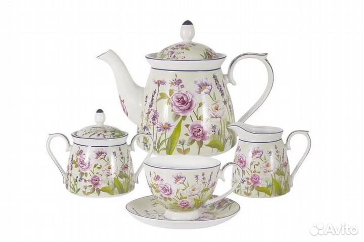 Сервиз чайный (с чайником), 15 предм., на 6 персон