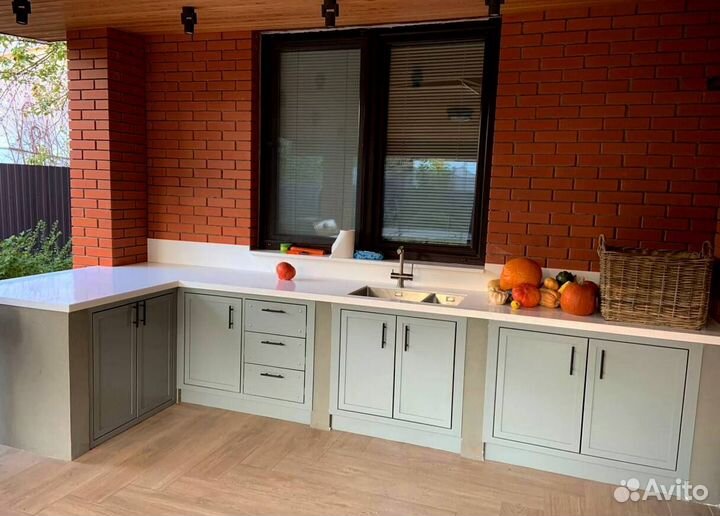 Кухня лофт из дерева и металла