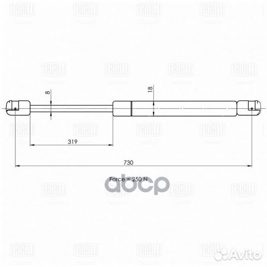 Упор газовый (амортизатор) для а/м VW Golf V (0
