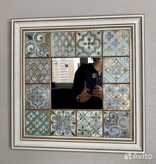 Зеркало в раме ручной работы, 50х50