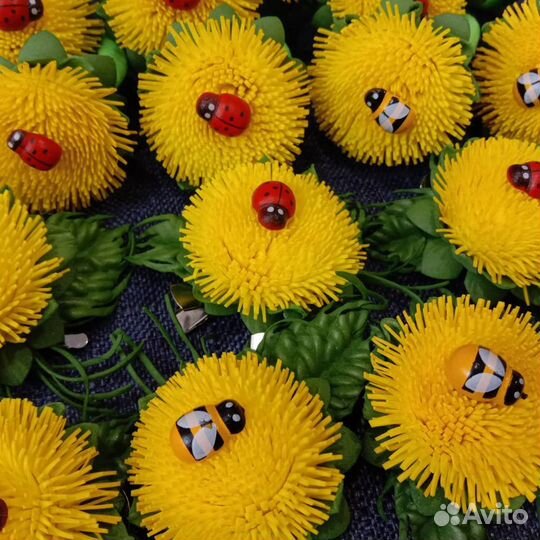 Одуванчики - заколочки, резиночки, ободочки