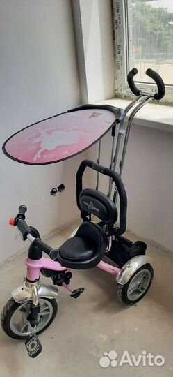 Велосипед с родительской ручкой Funny Jaguar