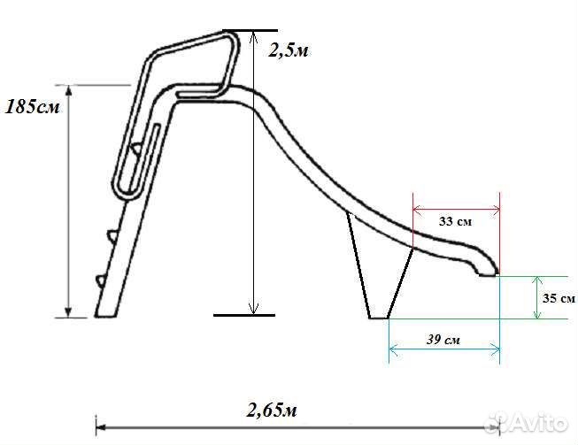 Стеклопластиковая детская горка для бассейна