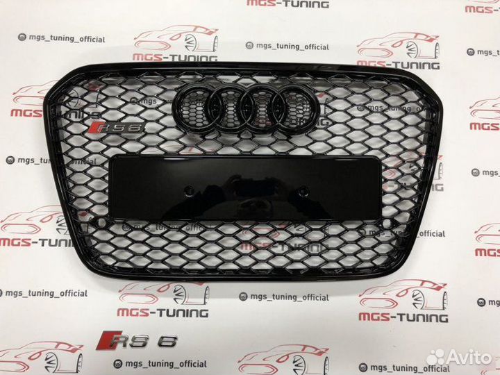 Решетка на Audi A6 в стиле RS6 кузов С7 дизайн 4.1