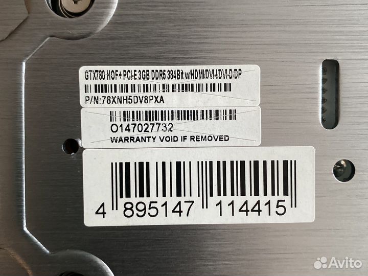 Видеокарта GTX 780 на запчасти (не рабочая )