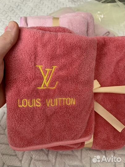 Полотенца Louis Vuitton Коралловые/Розовые новые
