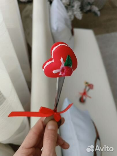 Чайная ложка с декором из полимерной глины