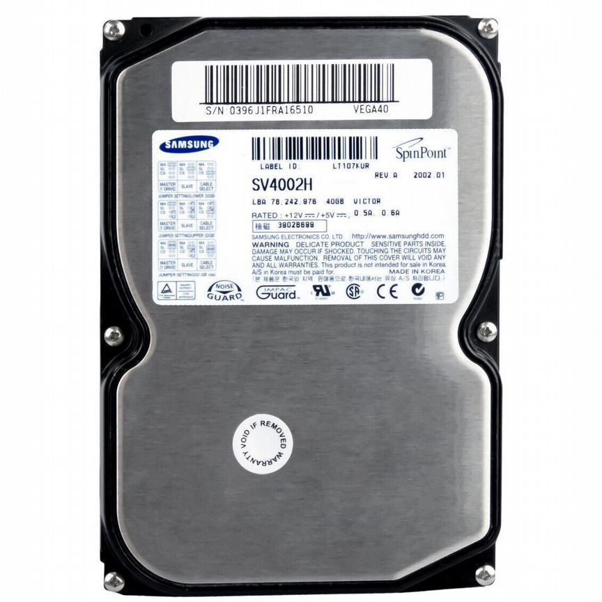 [SP4002H] Жесткий Диск Samsung 40gb Sp40a2h Ide 3,5" Sp4002h