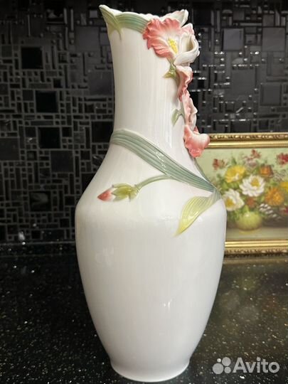 Ваза ирисы 43 см лепной фарфор в стиле Franz