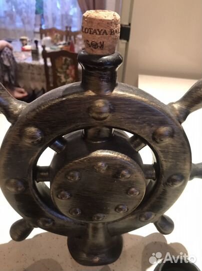 Подарочный набор бутылка штурвал с рюмками