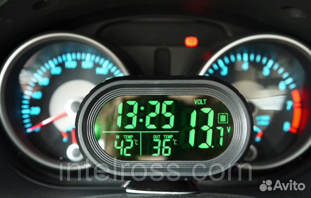 Часы авто - температура, будильник, вольтметр