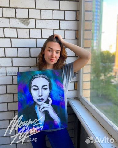 Портрет по фото на холсте на заказ для близких