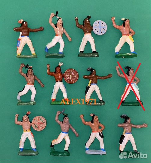 Индейцы гдр, редкие окраски, резиновые, солдатики