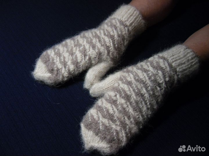 Варежки из собачьей шерсти Кофе с молоком