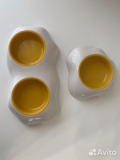 Миска для кошек и собак двойная набор 2 шт