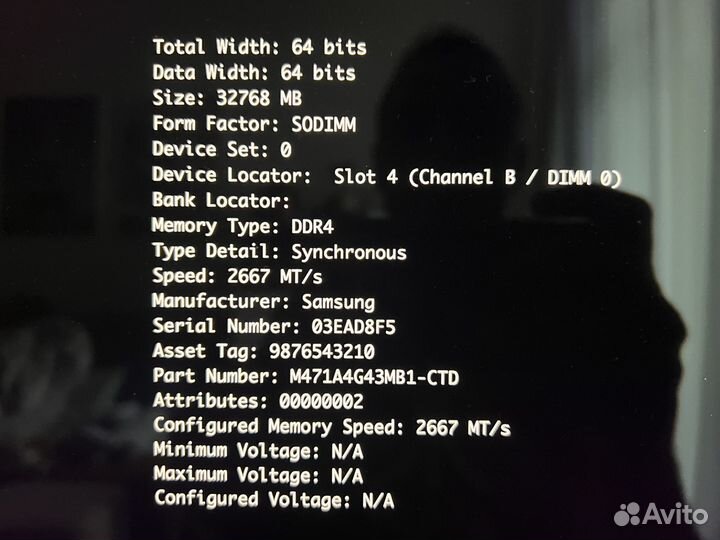 Samsung 32Гб DDR4 2666мгц sodimm CL19