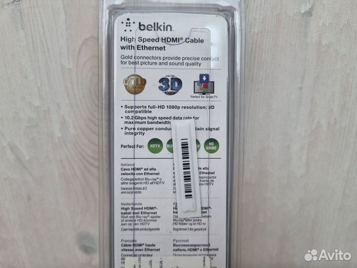 Кабель hdmi Belkin High Speed 10.2 Gbps