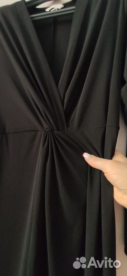 Чёрное трикотажное платье р.50-52
