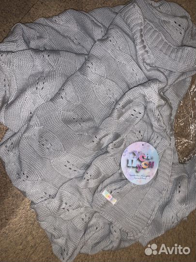 Детский вязаный плед новый