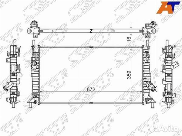 Радиатор ford C-MAX 03-10, ford focus II 05-11, ma