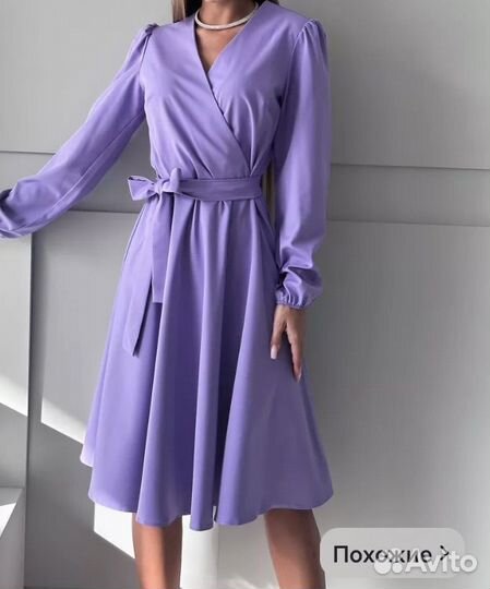 Платье миди вечернее с имититацией запаха