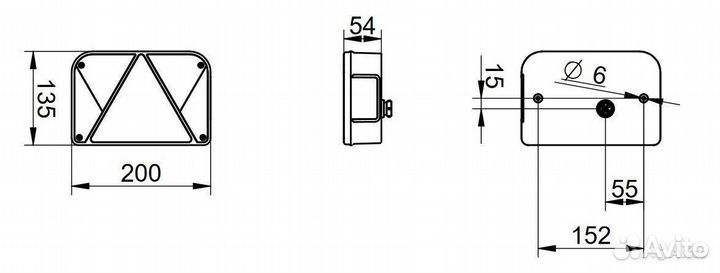 Прицепа Фонарь задний DOB-35 правый