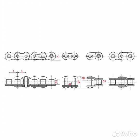 Цепь пр-25,4-60 (16A-1) (в метрах) акмаш-холдинг