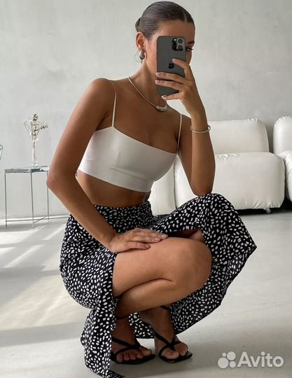 Юбка длинная с разрезом летняя