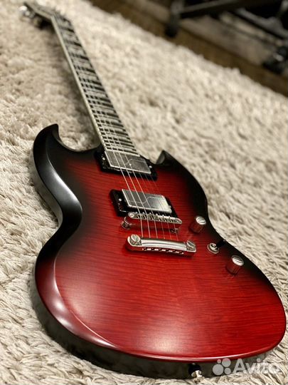 Epiphone Prophecy SG Red/Blue Tiger Aged Gloss