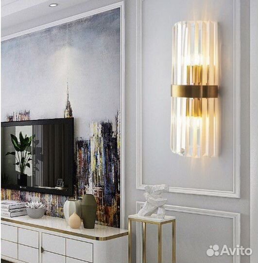 Светильник бра MD 7015 brass/латунь бронза E14/40W