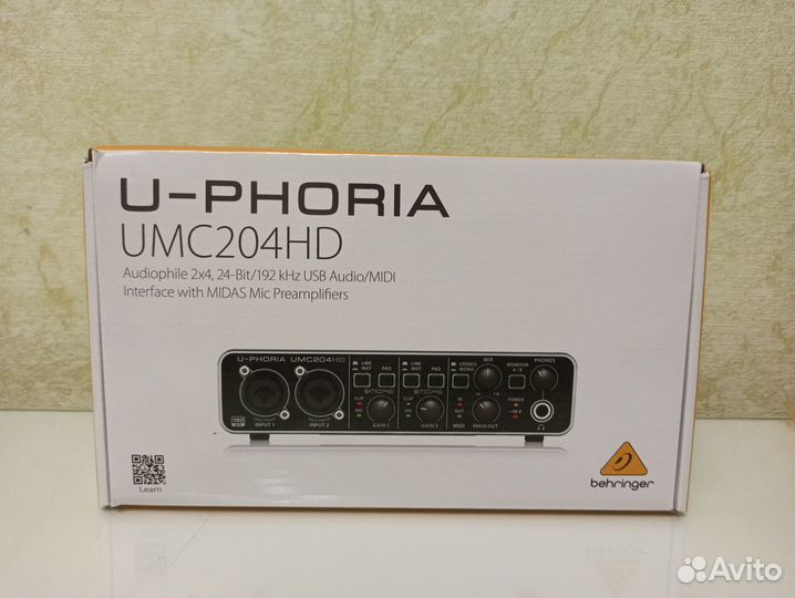 Внешняя звуковая карта Behringer U-phoria umc204hd