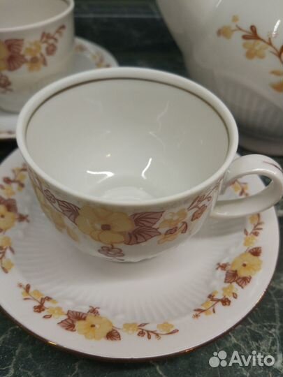 Сервиз кофейный фарфоровый на 3 персоны гдр