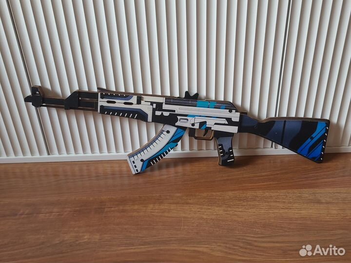 Деревянный автомат резинкострел ак-47 CS:GO